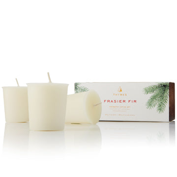 Ensemble de bougies votifs aromatiques Frasier Fir - Teintures Calfeutrants St-Tite